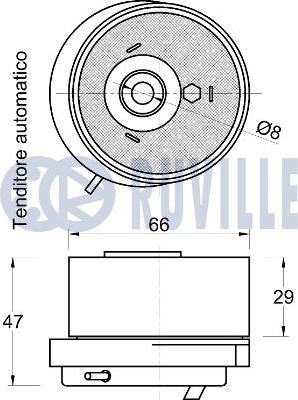 Ruville 541855 - Spriegotājrullītis, Gāzu sadales mehānisma piedziņas siksna ps1.lv