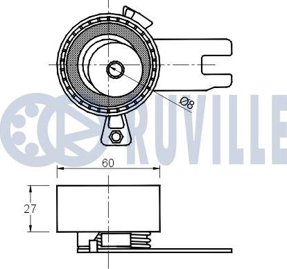 Ruville 541874 - Spriegotājrullītis, Gāzu sadales mehānisma piedziņas siksna ps1.lv