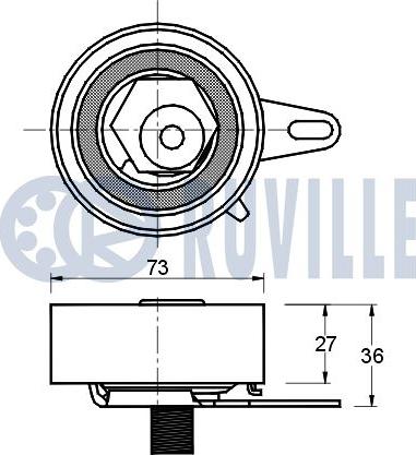 Ruville 541390 - Spriegotājrullītis, Gāzu sadales mehānisma piedziņas siksna ps1.lv