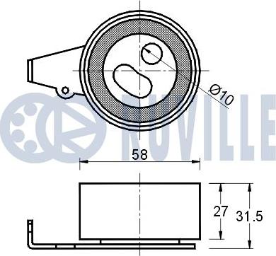 Ruville 541366 - Spriegotājrullītis, Gāzu sadales mehānisma piedziņas siksna ps1.lv