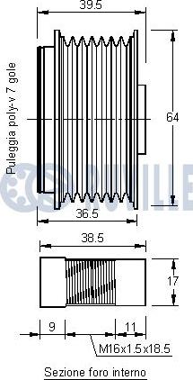 Ruville 541204 - Piedziņas skriemelis, Ģenerators ps1.lv