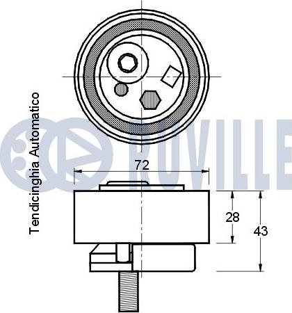 Ruville 541216 - Spriegotājrullītis, Gāzu sadales mehānisma piedziņas siksna ps1.lv