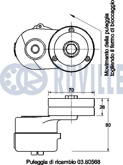 Ruville 541239 - Siksnas spriegotājs, Ķīļsiksna ps1.lv