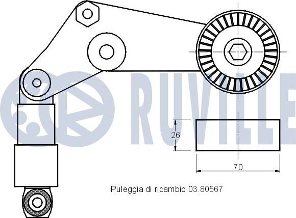 Ruville 541274 - Siksnas spriegotājs, Ķīļsiksna ps1.lv