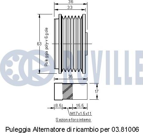 Ruville 541704 - Piedziņas skriemelis, Ģenerators ps1.lv