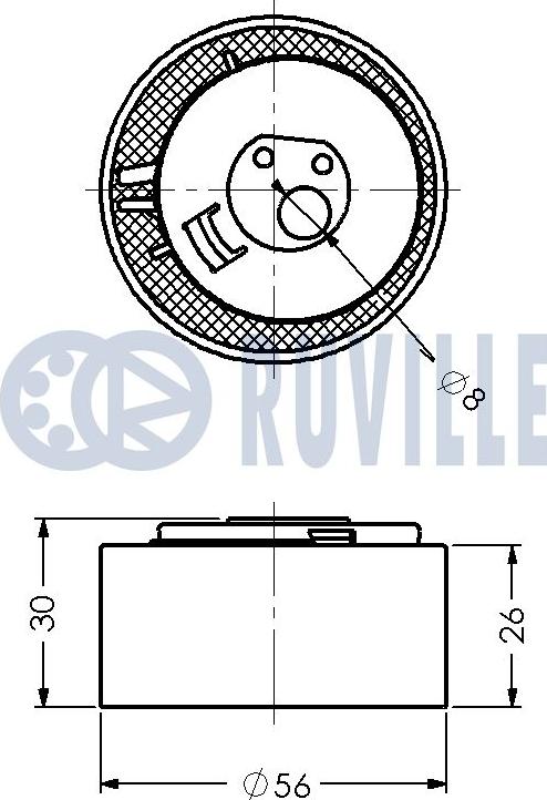 Ruville 541779 - Spriegotājrullītis, Gāzu sadales mehānisma piedziņas siksna ps1.lv