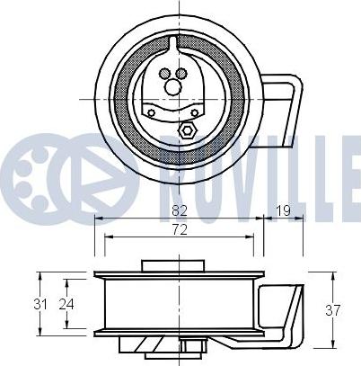 Ruville 541772 - Spriegotājrullītis, Gāzu sadales mehānisma piedziņas siksna ps1.lv