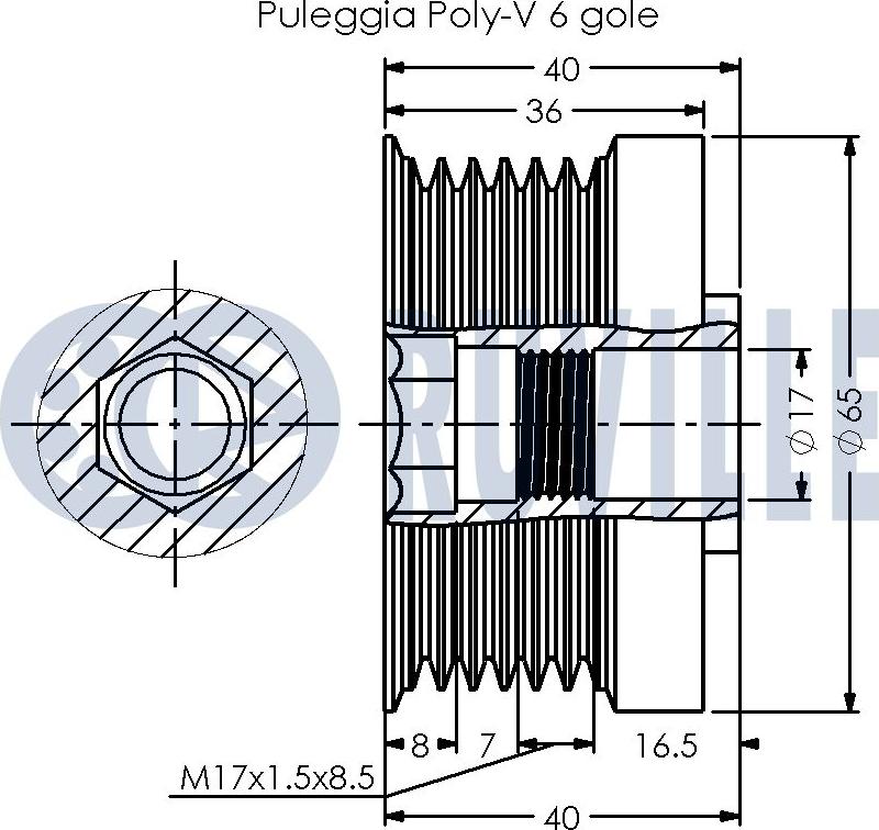 Ruville 542445 - Piedziņas skriemelis, Ģenerators ps1.lv