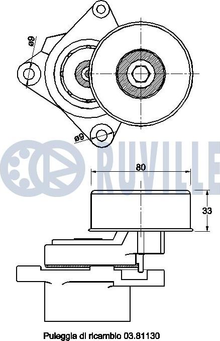 Ruville 542559 - Siksnas spriegotājs, Ķīļsiksna ps1.lv