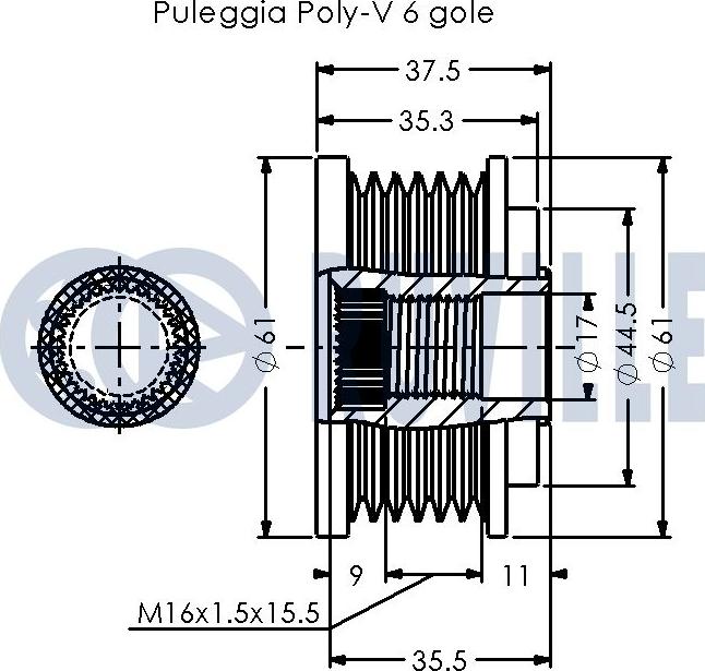 Ruville 542508 - Piedziņas skriemelis, Ģenerators ps1.lv