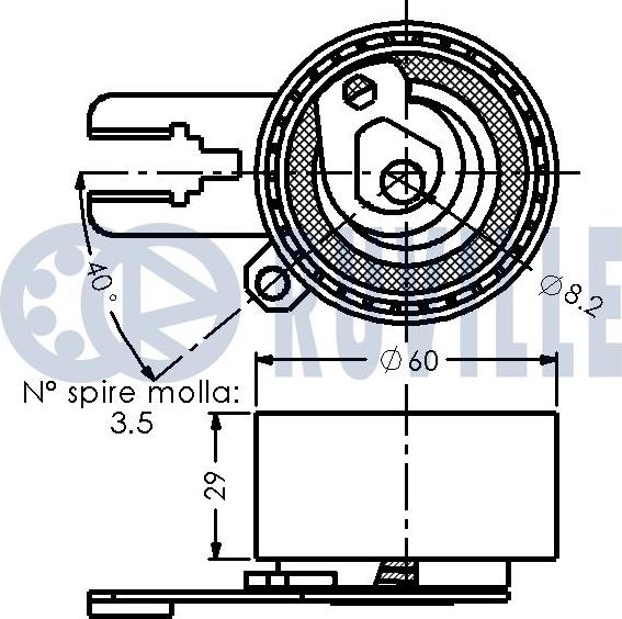 Ruville 542575 - Spriegotājrullītis, Gāzu sadales mehānisma piedziņas siksna ps1.lv