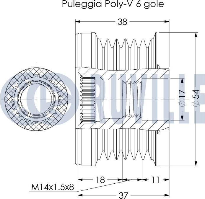 Ruville 542660 - Piedziņas skriemelis, Ģenerators ps1.lv