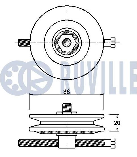 Ruville 542609 - Siksnas spriegotājs, Ķīļsiksna ps1.lv