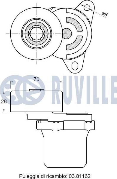 Ruville 542681 - Siksnas spriegotājs, Ķīļsiksna ps1.lv