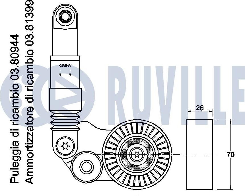 Ruville 542098 - Siksnas spriegotājs, Ķīļsiksna ps1.lv