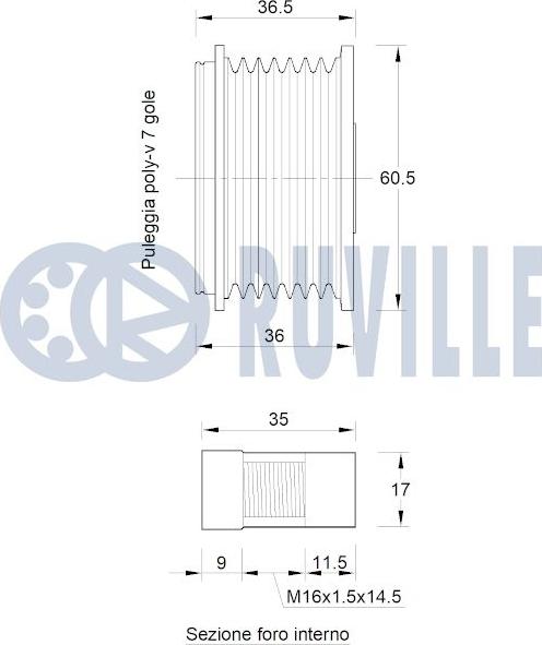 Ruville 542800 - Piedziņas skriemelis, Ģenerators ps1.lv