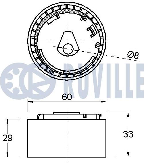 Ruville 542319 - Spriegotājrullītis, Gāzu sadales mehānisma piedziņas siksna ps1.lv