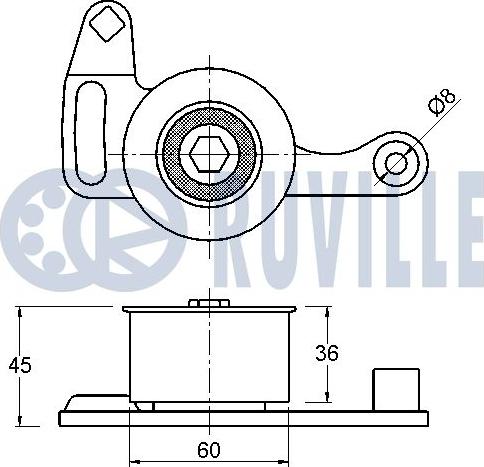 Ruville 542250 - Spriegotājrullītis, Gāzu sadales mehānisma piedziņas siksna ps1.lv