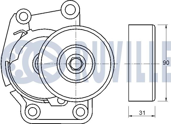 Ruville 542252 - Siksnas spriegotājs, Ķīļsiksna ps1.lv