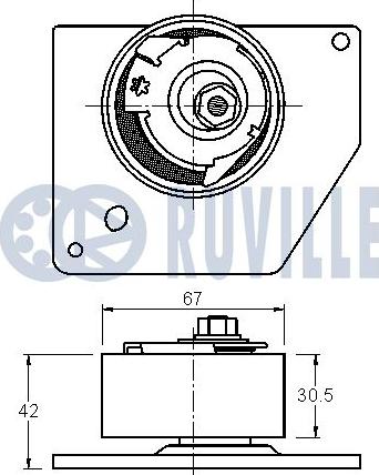 Ruville 542217 - Spriegotājrullītis, Gāzu sadales mehānisma piedziņas siksna ps1.lv