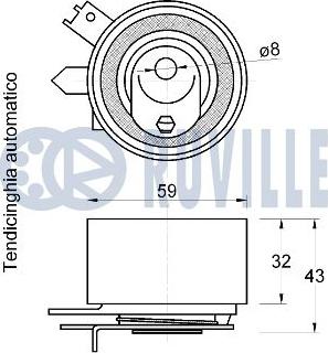 Ruville 542736 - Spriegotājrullītis, Gāzu sadales mehānisma piedziņas siksna ps1.lv