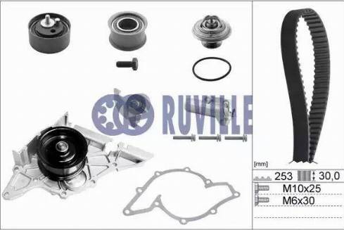 Ruville 55490711 - Ūdenssūknis + Zobsiksnas komplekts ps1.lv