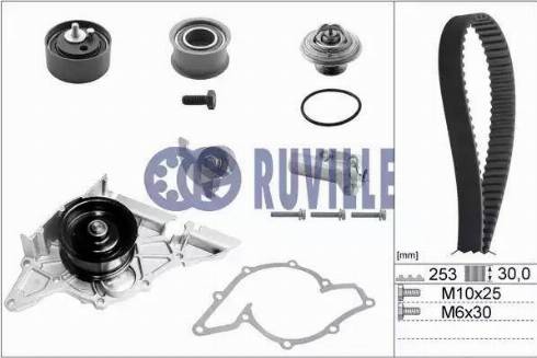 Ruville 55490712 - Ūdenssūknis + Zobsiksnas komplekts ps1.lv