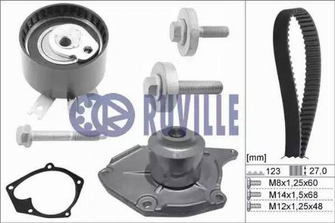 Ruville 55581702 - Ūdenssūknis + Zobsiksnas komplekts ps1.lv