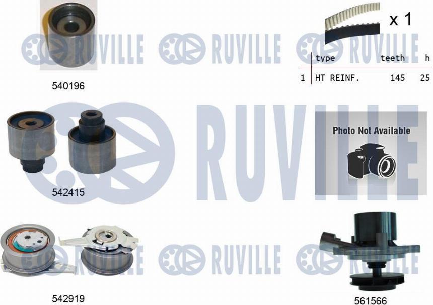 Ruville 5504981 - Ūdenssūknis + Zobsiksnas komplekts ps1.lv