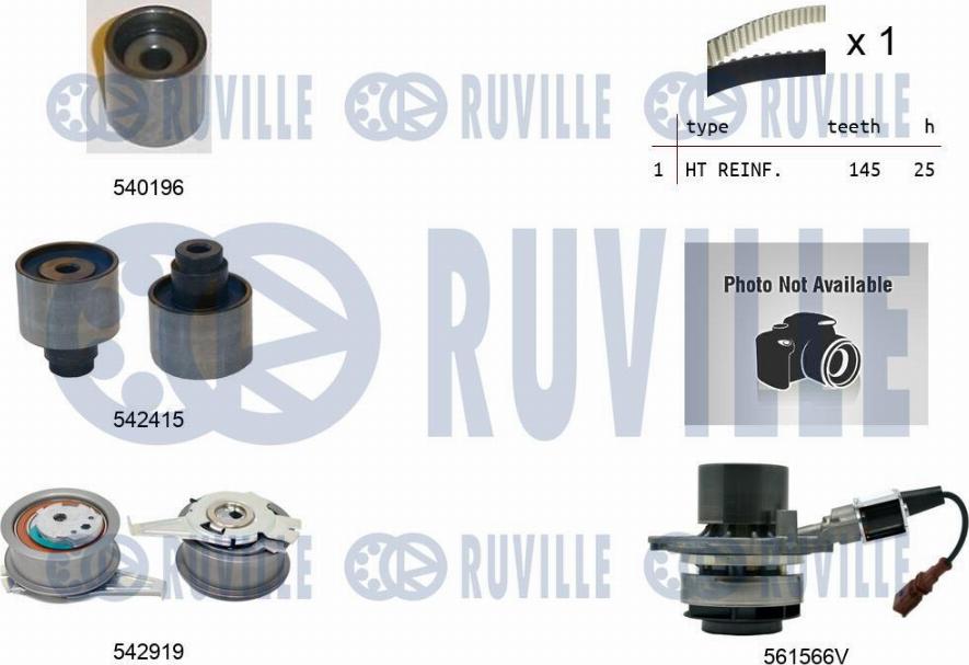 Ruville 5504982 - Ūdenssūknis + Zobsiksnas komplekts ps1.lv