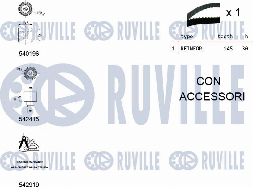 Ruville 550498 - Zobsiksnas komplekts ps1.lv