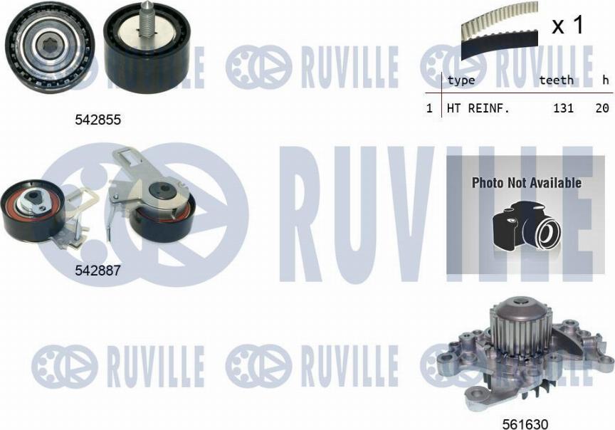 Ruville 5504971 - Ūdenssūknis + Zobsiksnas komplekts ps1.lv