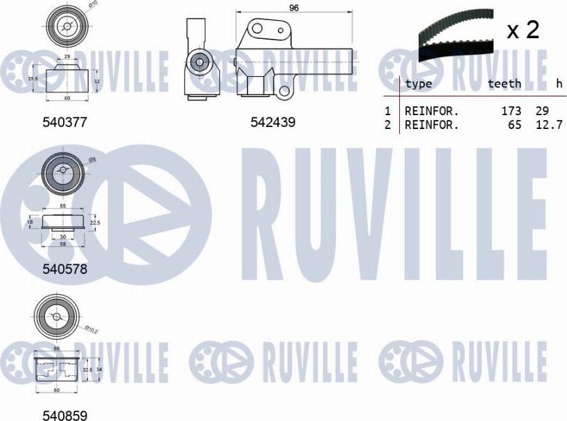 Ruville 550480 - Zobsiksnas komplekts ps1.lv