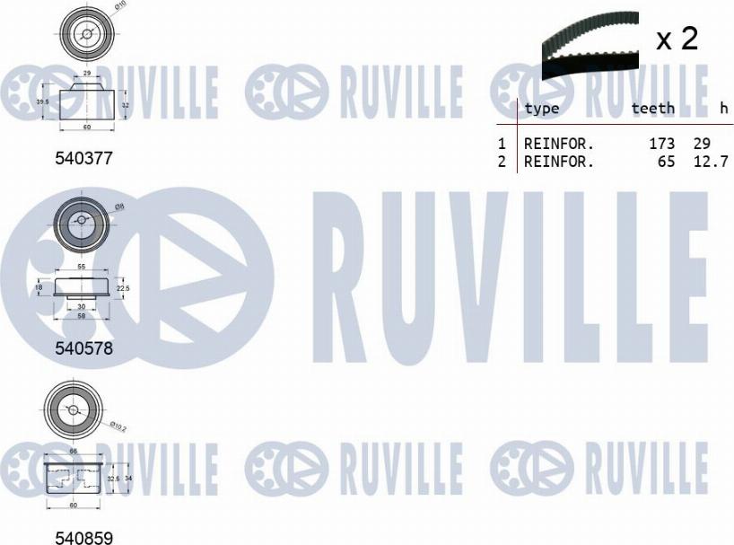 Ruville 550477 - Zobsiksnas komplekts ps1.lv