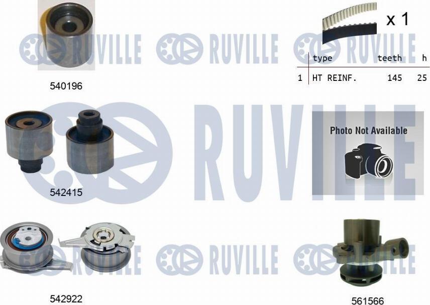 Ruville 5505061 - Ūdenssūknis + Zobsiksnas komplekts ps1.lv