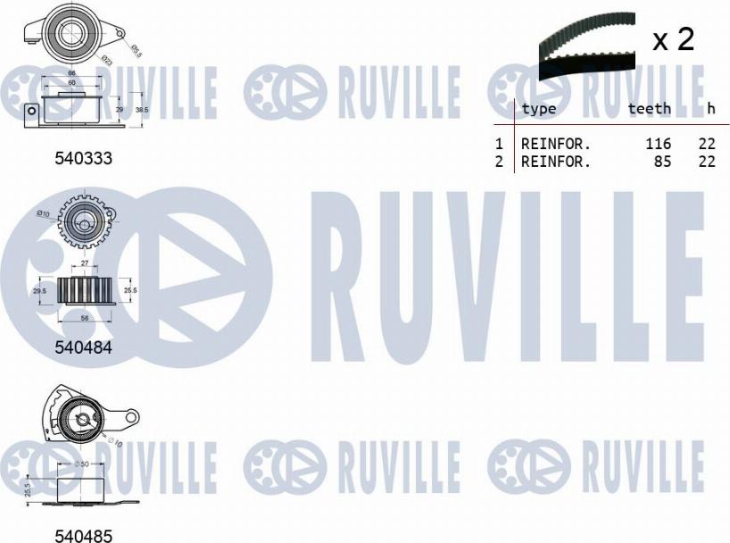 Ruville 550014 - Zobsiksnas komplekts ps1.lv