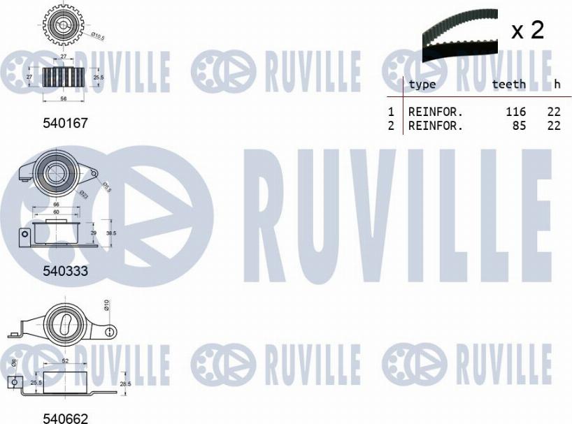 Ruville 550011 - Zobsiksnas komplekts ps1.lv