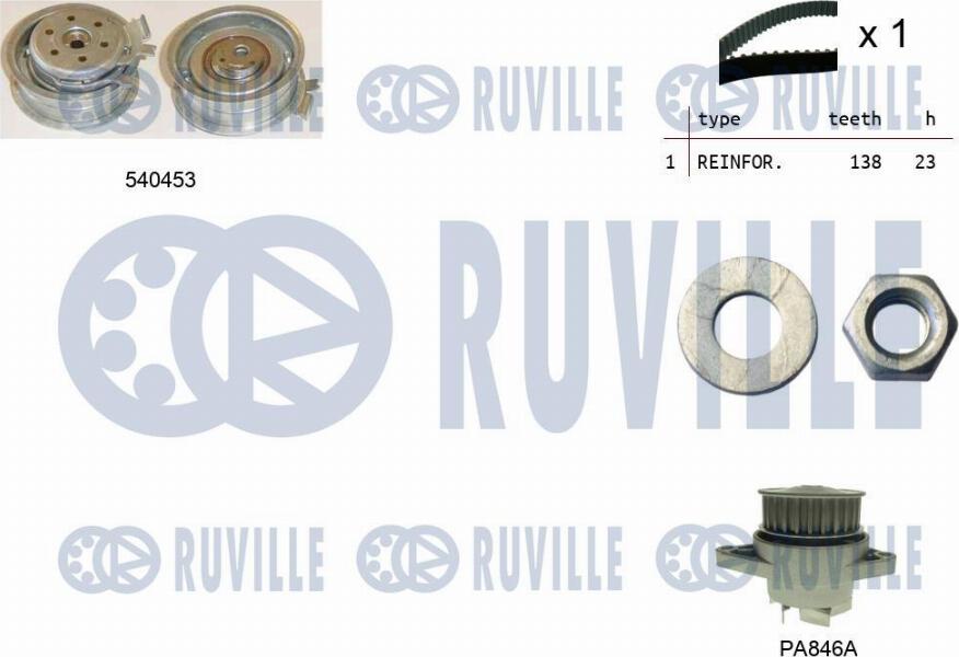 Ruville 5500132 - Ūdenssūknis + Zobsiksnas komplekts ps1.lv