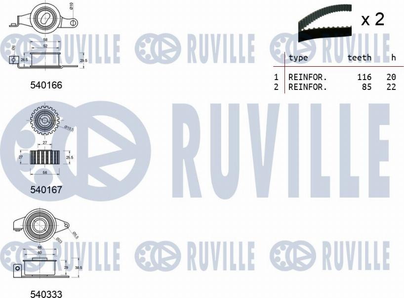 Ruville 550012 - Zobsiksnas komplekts ps1.lv