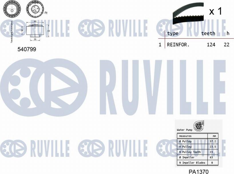 Ruville 5500341 - Ūdenssūknis + Zobsiksnas komplekts ps1.lv