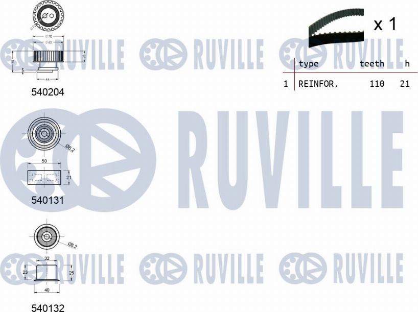 Ruville 550130 - Zobsiksnas komplekts ps1.lv