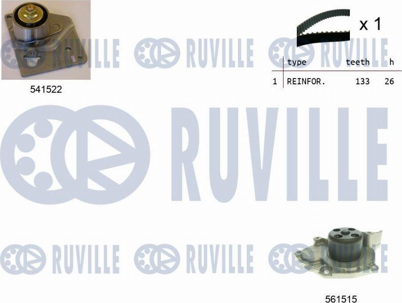 Ruville 5501282 - Ūdenssūknis + Zobsiksnas komplekts ps1.lv