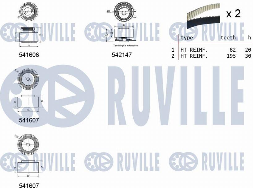 Ruville 550398 - Zobsiksnas komplekts ps1.lv