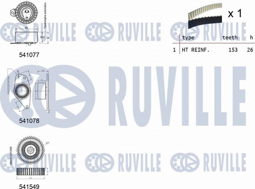 Ruville 550349 - Zobsiksnas komplekts ps1.lv