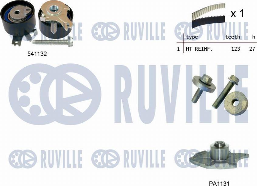 Ruville 5503551 - Ūdenssūknis + Zobsiksnas komplekts ps1.lv