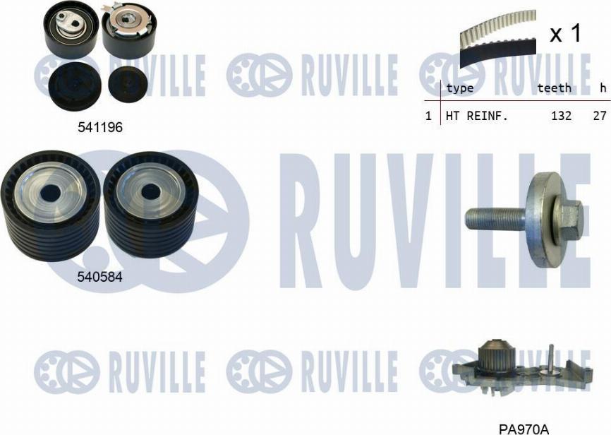 Ruville 5503571 - Ūdenssūknis + Zobsiksnas komplekts ps1.lv