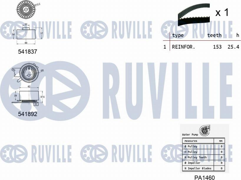 Ruville 5503661 - Ūdenssūknis + Zobsiksnas komplekts ps1.lv