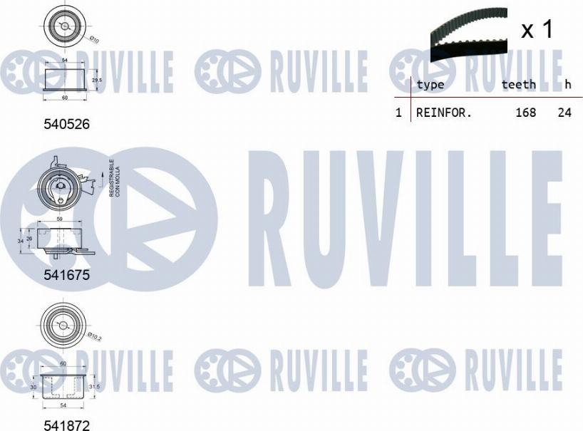 Ruville 550318 - Zobsiksnas komplekts ps1.lv