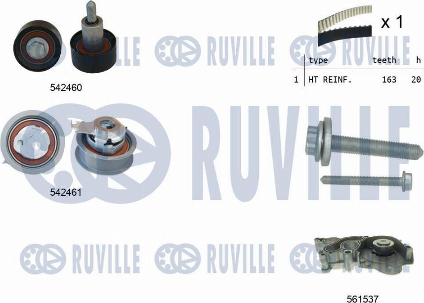 Ruville 5503841 - Ūdenssūknis + Zobsiksnas komplekts ps1.lv