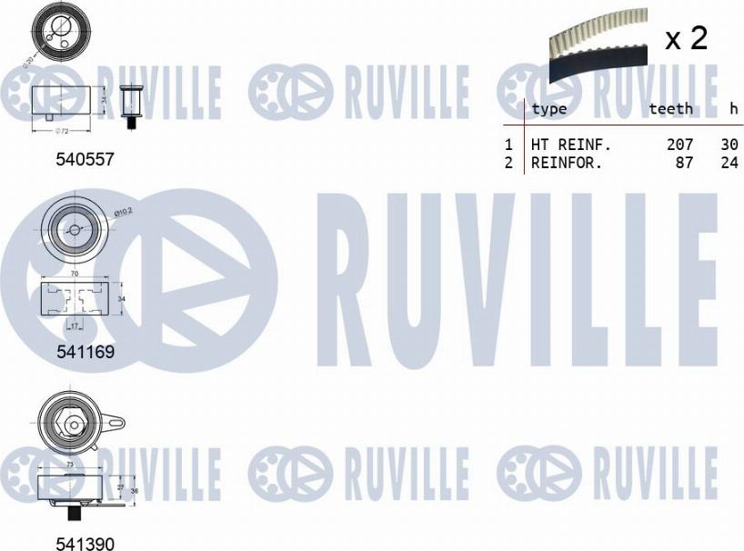 Ruville 550383 - Zobsiksnas komplekts ps1.lv